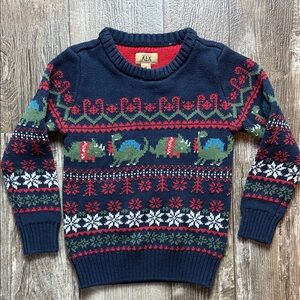 Kids Navy Blue Dinosaur Crewneck Sweater